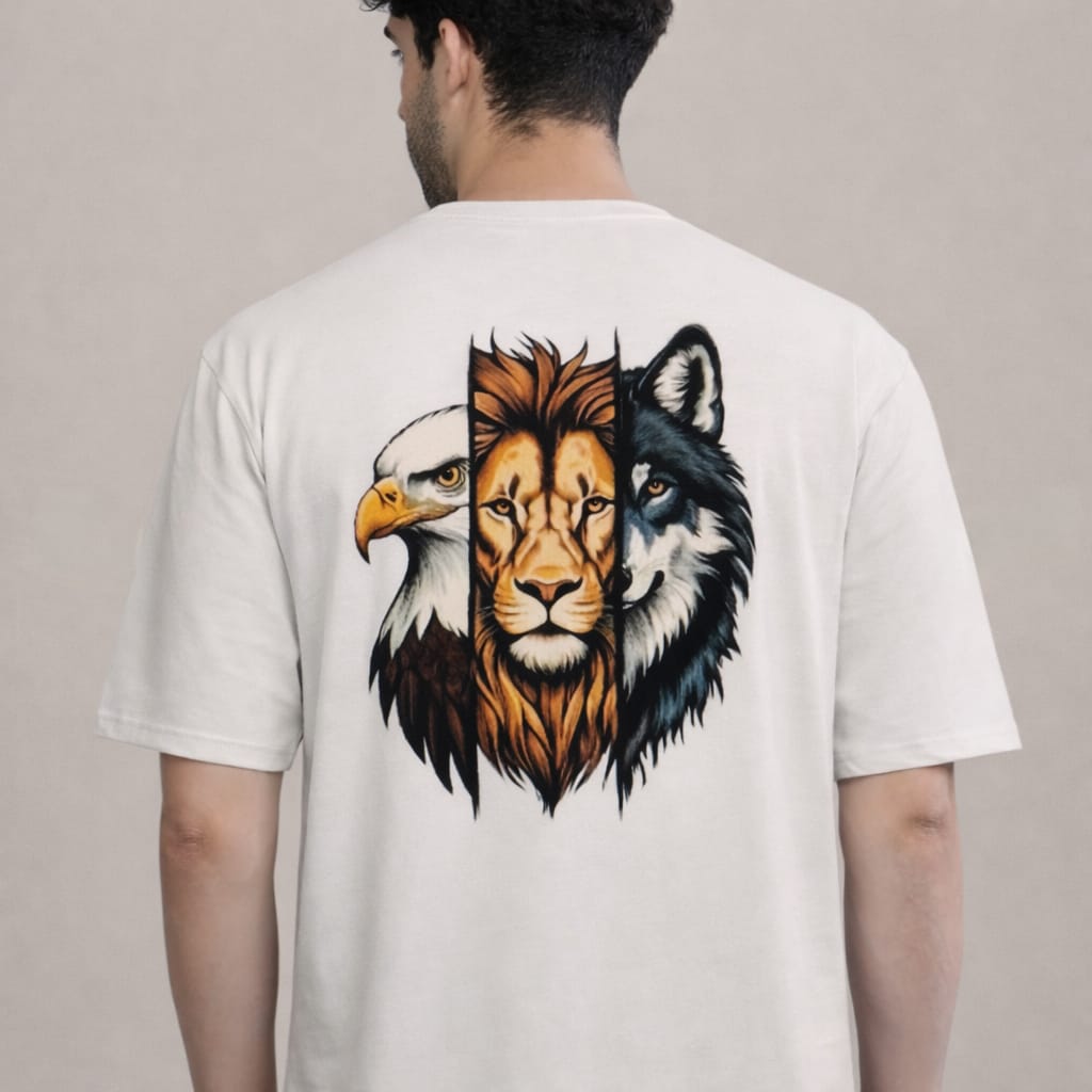 Men's Classic Crew T-Shirt - Discipline, Execution, Dedication Lion Head Back Print