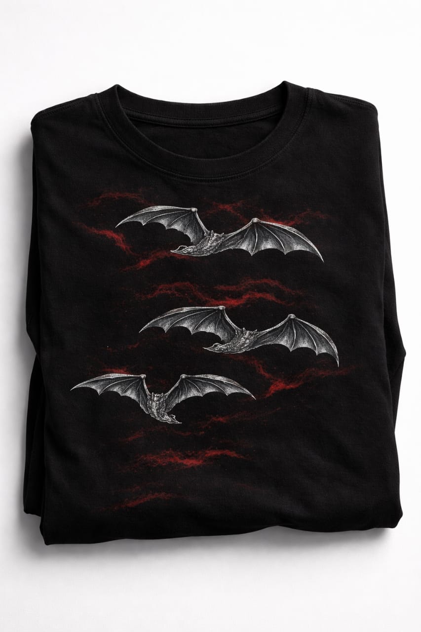 Dark Shadow Bats All-Over Print Unisex Tee