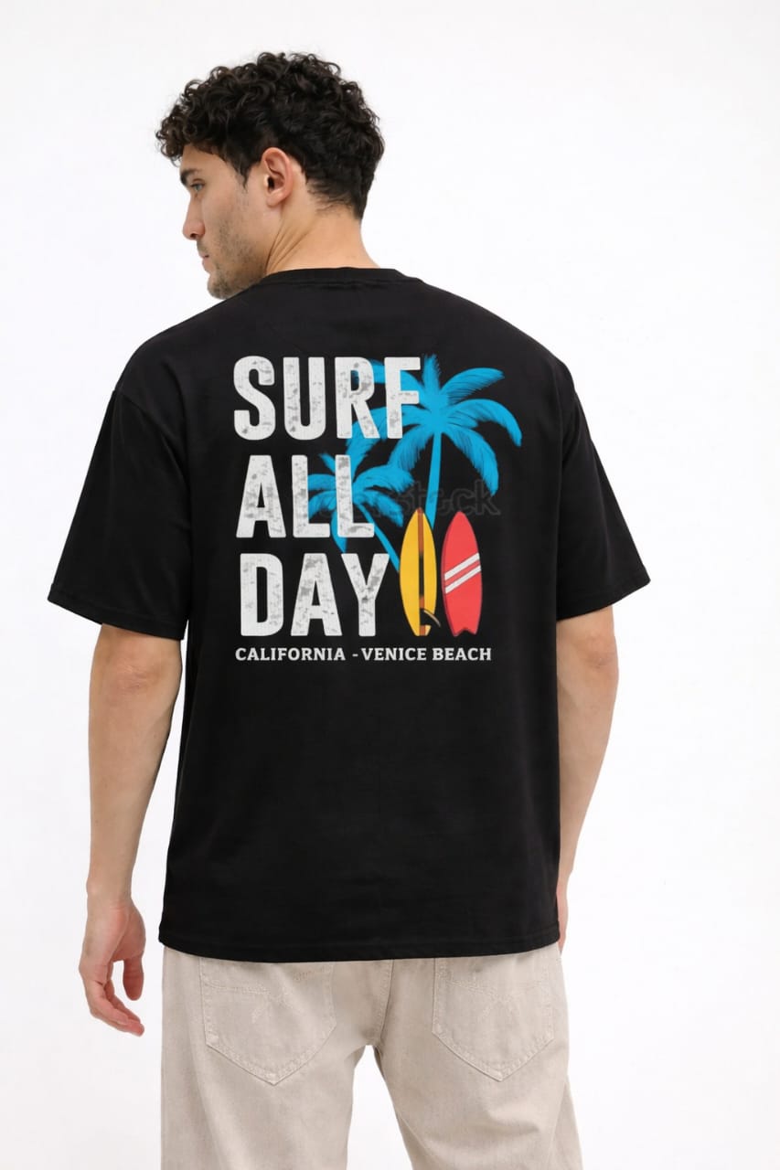 Surf All Day men's pure cotton comfortable crew tee."