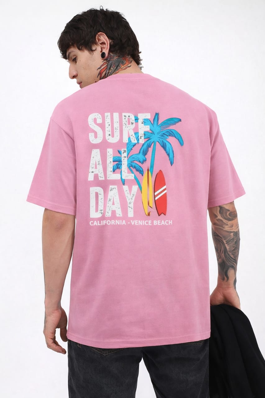 Surf All Day men's pure cotton comfortable crew tee."