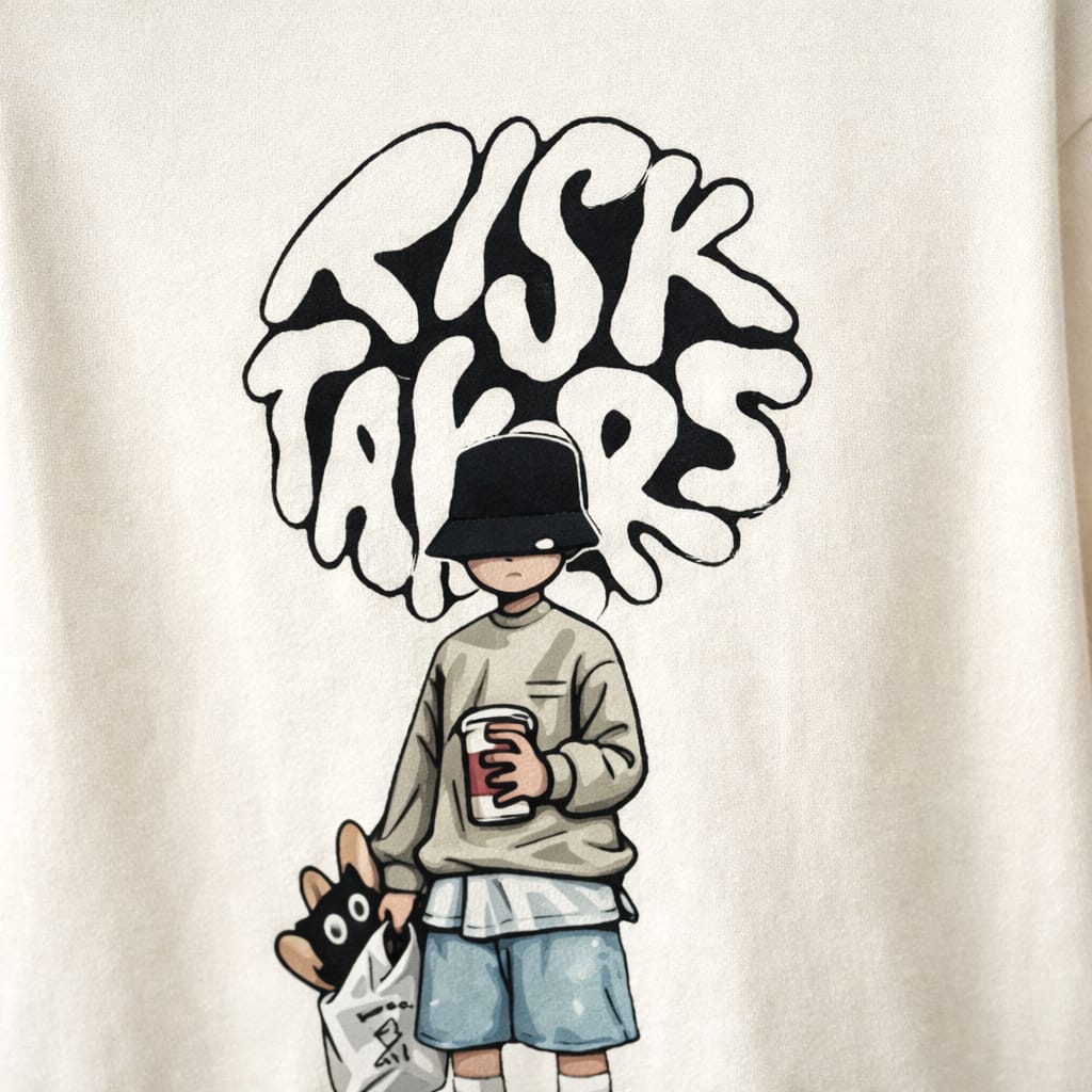 Mystic Vibe Graffiti Drop Shoulder Tee