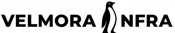 Logo of Velmora NFRA with a stylized penguin icon.